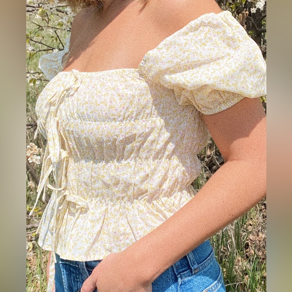 Yellow floral top